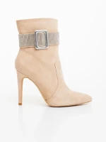 Botine dama bej din material textil Manisha