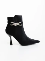 Botine dama negre din material textil Laeva