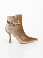 Botine dama bej din material textil Laeva
