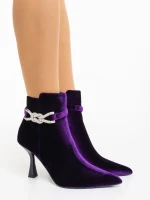 Botine dama mov din material textil Laeva