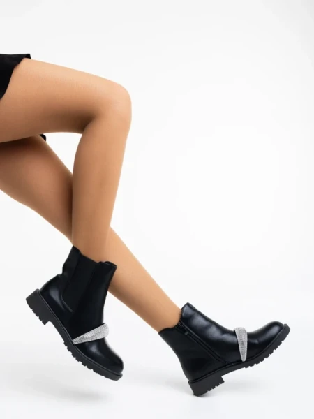 Ghete dama negre din piele ecologica Sherisse