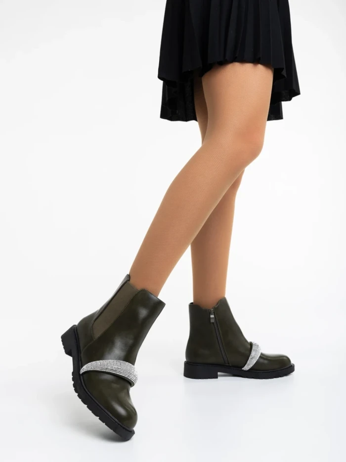 Ghete dama verzi din piele ecologica Sherisse