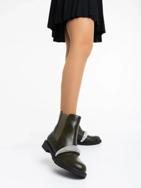 Ghete dama verzi din piele ecologica Sherisse