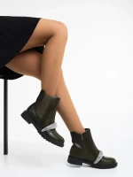 Ghete dama verzi din piele ecologica Sherisse