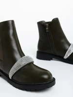 Ghete dama verzi din piele ecologica Sherisse