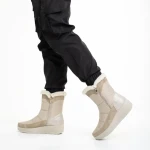 Cizme dama bej din material textil Justine