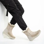 Cizme dama bej din material textil Justine