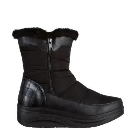 Cizme dama negre din material textil Justine