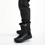 Cizme dama negre din material textil Justine