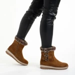 Cizme dama camel din material textil Malana