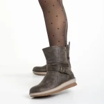 Cizme dama bej din piele ecologica Detria