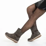 Cizme dama bej din piele ecologica Detria