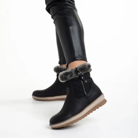 Cizme dama negre din piele ecologica Emmie