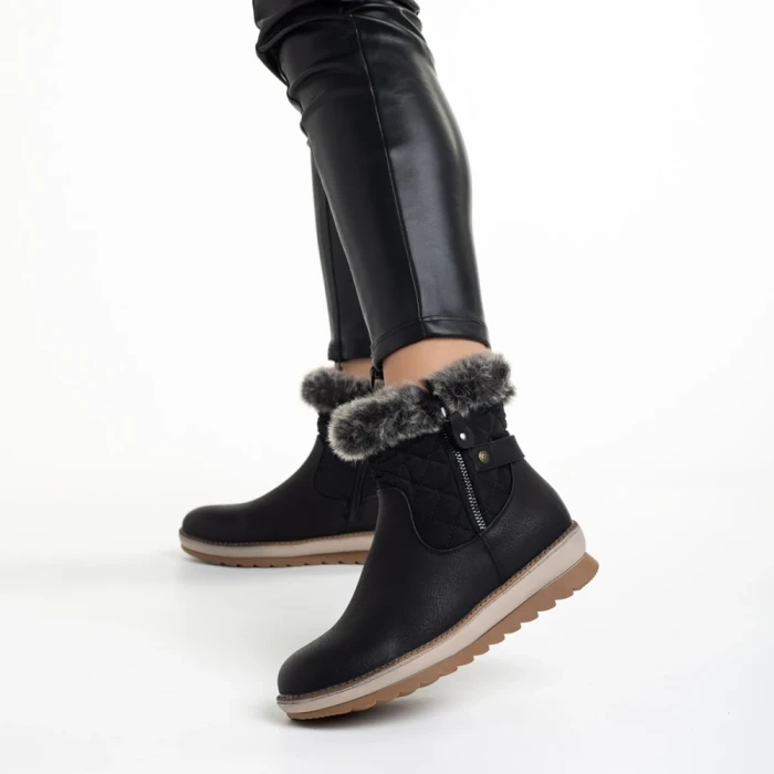 Cizme dama negre din piele ecologica Emmie