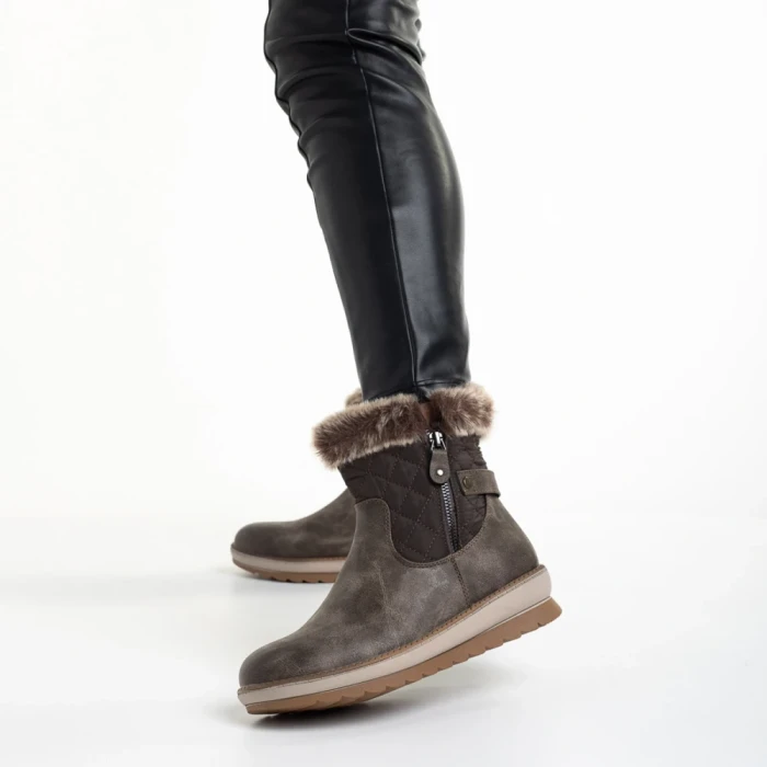 Cizme dama maro din piele ecologica Emmie