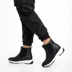 Botine dama negre din piele ecologica Ivanka