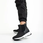 Botine dama negre din piele ecologica Ivanka