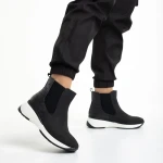 Botine dama negre din piele ecologica Ivanka