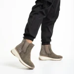 Botine dama bej din piele ecologica Ivanka