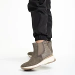 Botine dama bej din piele ecologica Ivanka