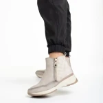 Botine dama bej din piele ecologica Golda