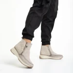 Botine dama bej din piele ecologica Golda