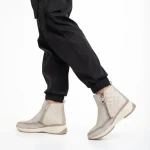 Botine dama bej din piele ecologica Golda