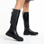 Cizme dama negre din piele ecologica Darinda