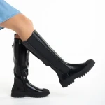 Cizme dama negre din piele ecologica Darinda