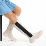 Cizme dama bej din piele ecologica Darinda