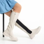 Cizme dama bej din piele ecologica Darinda