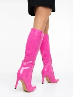Cizme dama roz din piele ecologica Farzona
