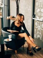 Pantofi dama negri cu toc din material textil Regena