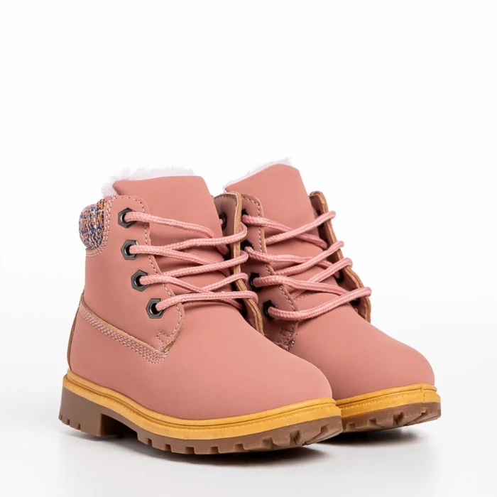 Ghete copii roz din piele ecologica Cruz