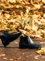 Ghete barbati negre din piele naturala Fausto