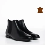 Ghete barbati negre din piele naturala Fausto