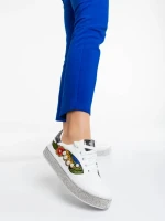 Pantofi sport dama albi din piele ecologica Sonna