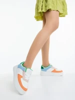 Pantofi sport dama portocalii din piele ecologica Kosara