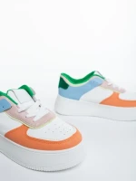 Pantofi sport dama portocalii din piele ecologica Kosara