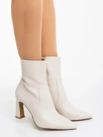 Botine dama bej din piele ecologica Terazia