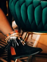 Cizme dama negre din material textil Camora