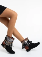 Cizme dama negre din material textil Camora