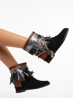 Cizme dama negre din material textil Camora