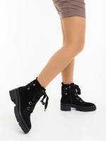 Ghete dama negre din material textil Atalia