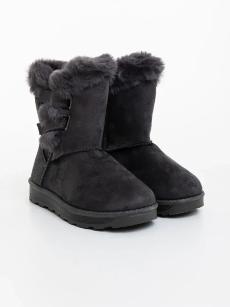 Cizme copii gri din material textil Niara