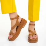 Sandale dama camel din piele ecologica Abilene