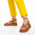 Sandale dama camel din piele ecologica Abilene
