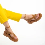 Sandale dama camel din piele ecologica Abilene