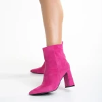 Botine dama fucsia din material textil Sondra