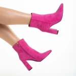 Botine dama fucsia din material textil Sondra